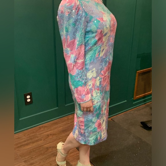 Vintage 1980s Anne Crimmins for Zuni Collections 100% Silk Dress - Picture 3 of 7